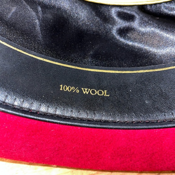 STACY ADAMS wool PORKPIE FEDORA HAT color Red Medium - Picture 5 of 9